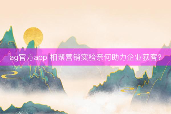ag官方app 相聚營銷實驗奈何助力企業獲客?