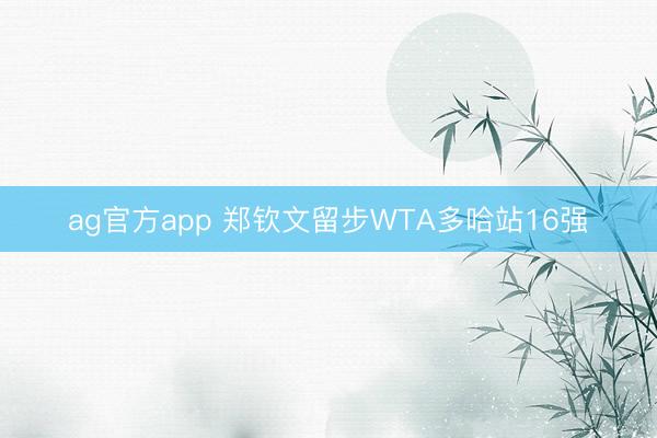 ag官方app 鄭欽文留步WTA多哈站16強