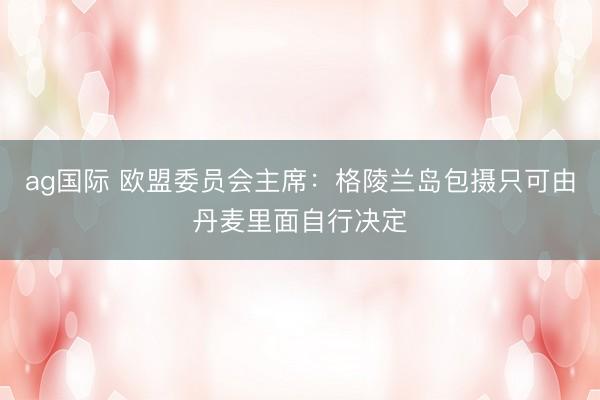 ag國際 歐盟委員會主席：格陵蘭島包攝只可由丹麥里面自行決定