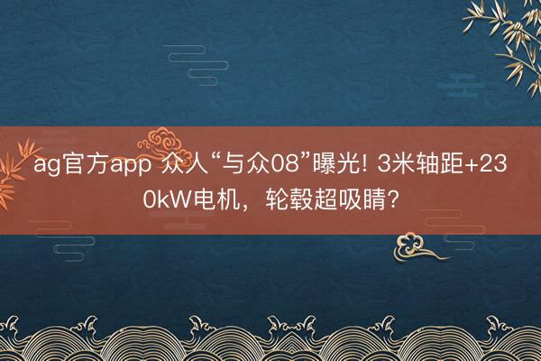 ag官方app 眾人“與眾08”曝光! 3米軸距+230kW電機,輪轂超吸睛?