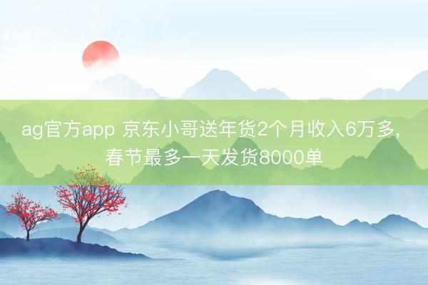 ag官方app 京東小哥送年貨2個月收入6萬多， 春節(jié)最多一天發(fā)貨8000單
