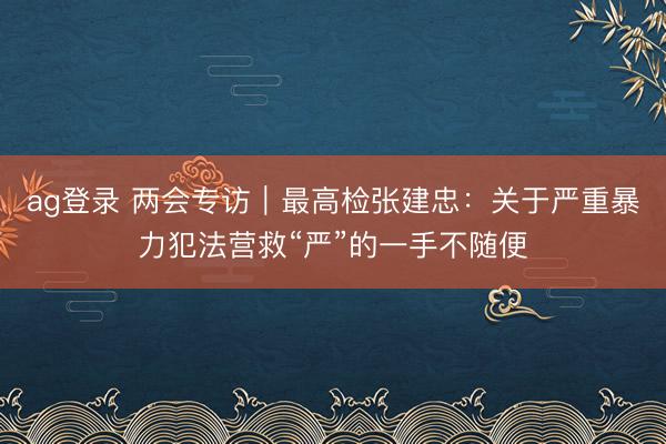 ag登錄 兩會專訪｜最高檢張建忠：關(guān)于嚴重暴力犯法營救“嚴”的一手不隨便