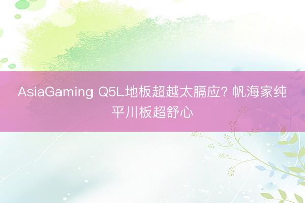 AsiaGaming Q5L地板超越太膈應(yīng)? 帆海家純平川板超舒心